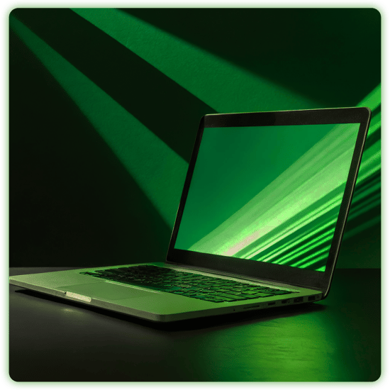 Firefly laptop full size, in the style of neo-pop sensibility, hallyu, green rays coming out of the  (3)-3