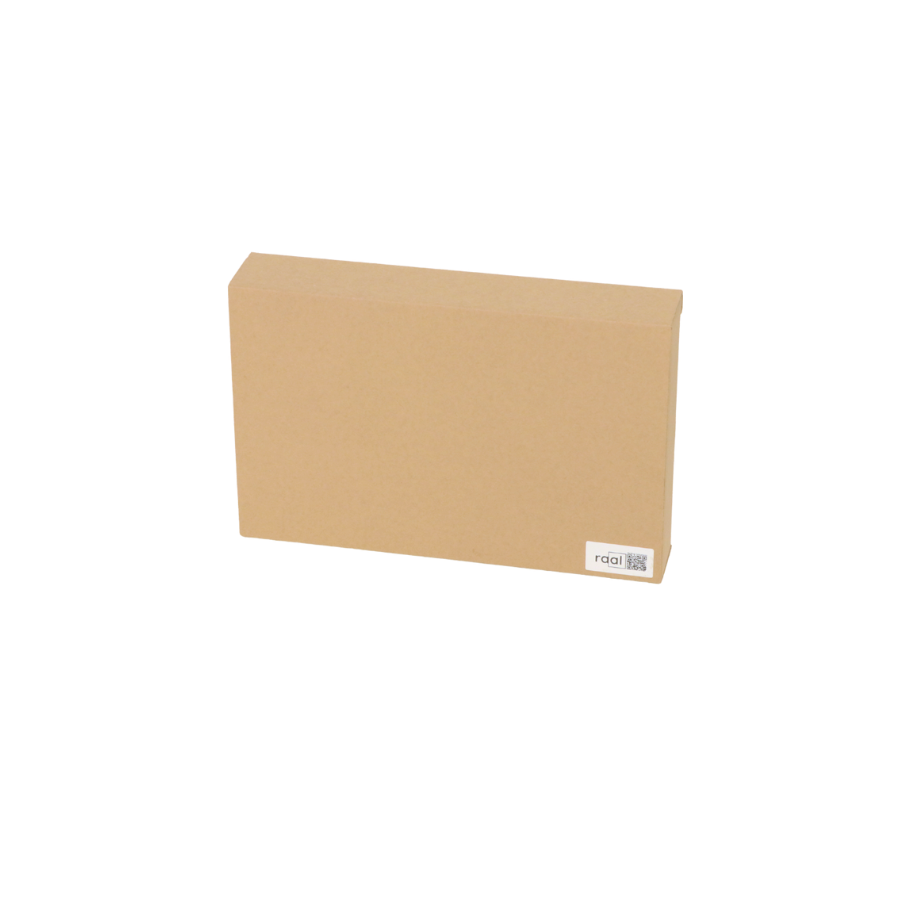 Closed tablet transport box with Raal branding